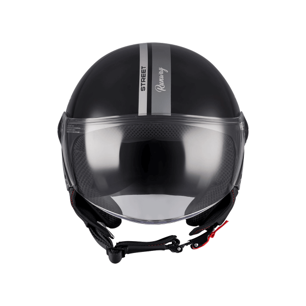 Casca open face motociclete MT Street S Runway B2 negru/gri lucios - omologare noua ECE 22.06 - tip viziera: MT-V-15B - S (55/56cm), 5