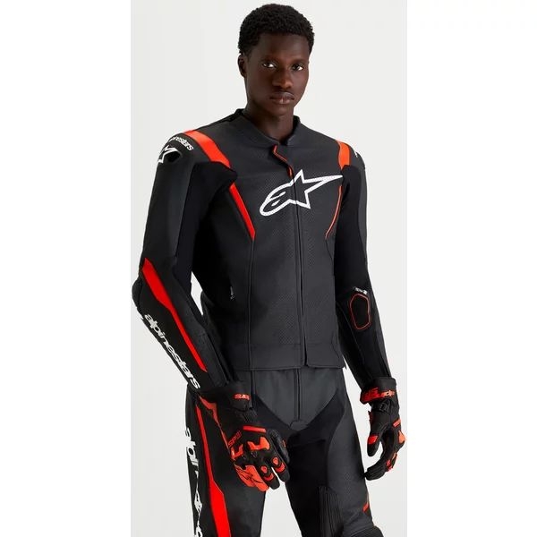 Combinezon de piele 2 piese ALPINESTARS MISSILE V3 46 Negru/Rosu fluo, 8