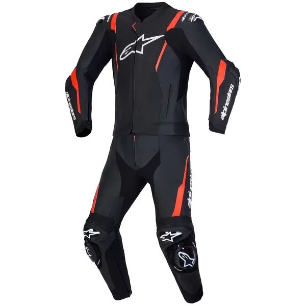 Combinezon de piele 2 piese ALPINESTARS MISSILE V3 46 Negru/Rosu fluo, 17