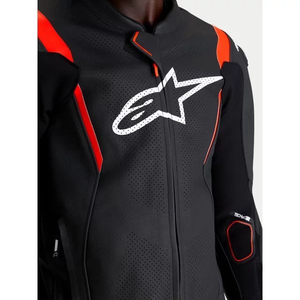 Combinezon de piele 2 piese ALPINESTARS MISSILE V3 46 Negru/Rosu fluo, 36