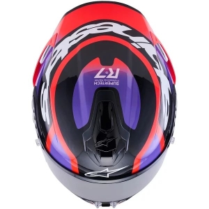 Casca integrala sport ALPINESTARS S-R7 LUMEN XS Negru/Mov/Rosu fluo, 12