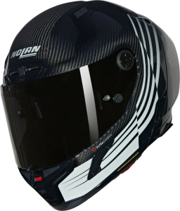 Full-Face Moto Helmet X-804 RS Ultra Carbon Ala 344 Black/White Glossy