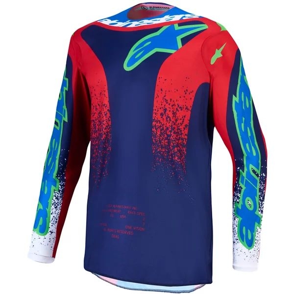 Tricou cross-enduro ALPINESTARS FLUID DRAG 2027 S Negru/Alb/Rosu fluo, 10