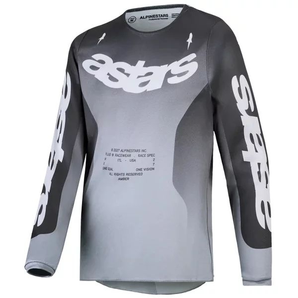 Tricou cross-enduro de copii ALPINESTARS FLUID AMBER 2027 XXL Gri/Alb, 3
