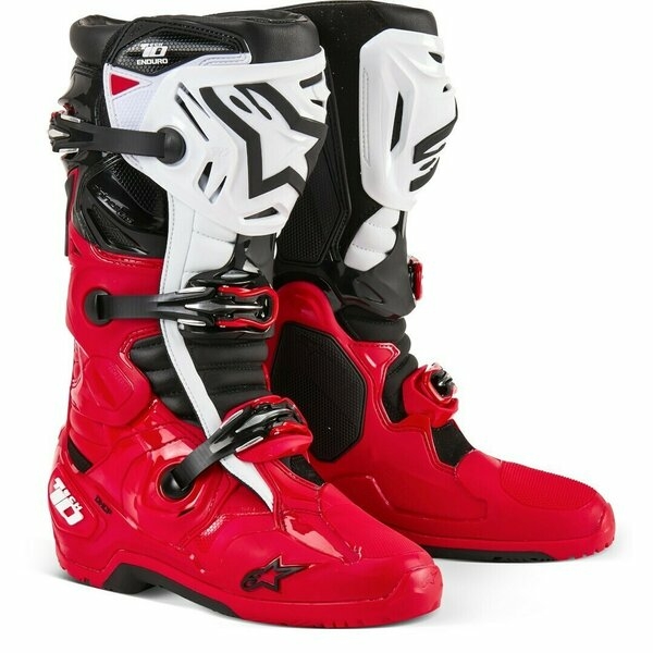 Cizme cross-enduro ALPINESTARS TECH 10 ENDURO 40.5 Gri/Rosu fluo, 6
