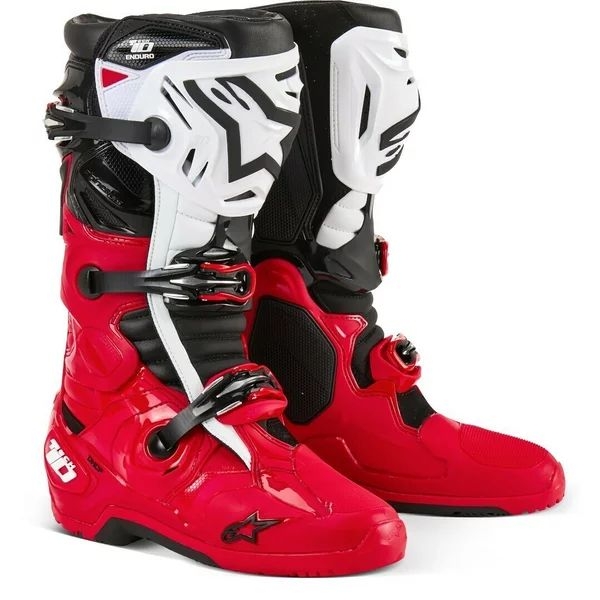Cizme cross-enduro ALPINESTARS TECH 10 ENDURO 40.5 Gri/Rosu fluo, 45