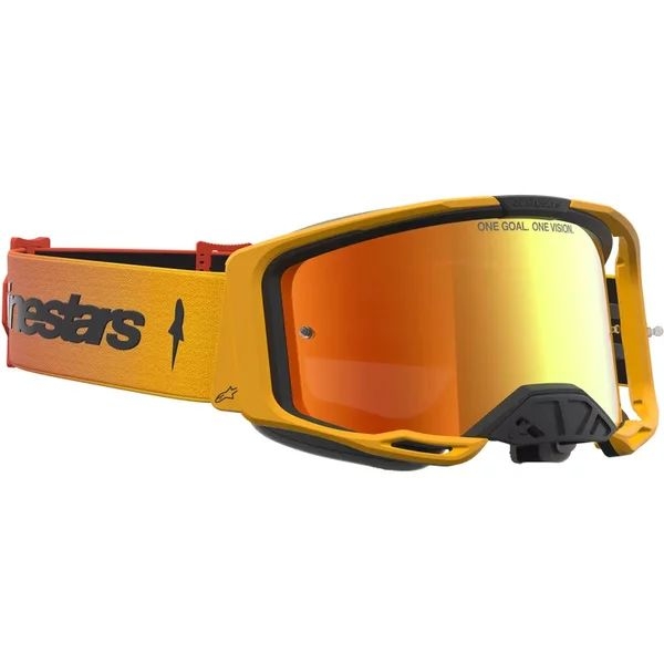 Ochelari cross-enduro ALPINESTARS VISION 8 AMBER MIRROR GOGGLES Alb/Argintiu, 8
