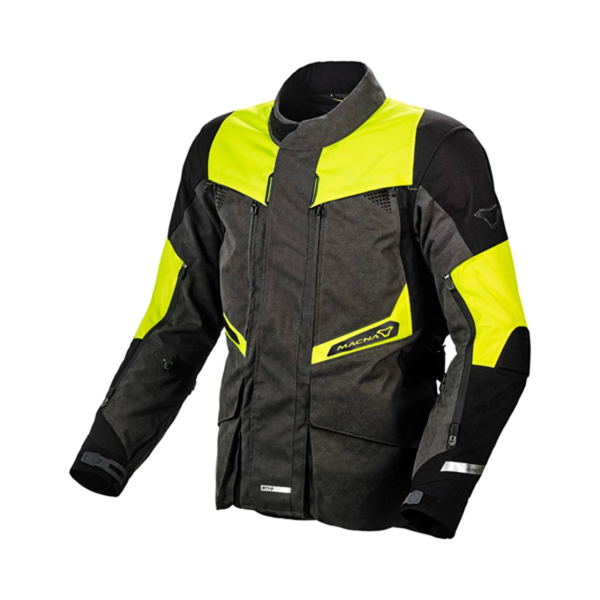 Geaca textil impermeabila Macna Fusor Night Eye M Negru/Galben fluo