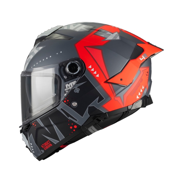 Casca integrala MT Thunder 4 R SV Canvas C5 rosu mat (ochelari soare integrati) + lentila antiaburire Pinlock 70 cadout - tip viziera: MT-V-28C - DKS 435 - XL (61/62cm), 2