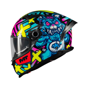 Casca integrala MT Braker SV Crazy Teddy B7 (ochelari soare integrati) - tip viziera: MT-V-28B - DKS435 - punctaj maxim SHARP Test - 5 stele - L (59/60cm)
