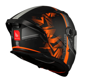 Casca integrala MT Braker SV Charm B4 negru/portocaliu mat (ochelari soare integrati) - tip viziera: MT-V-28B - DKS435 - punctaj maxim SHARP Test - 5 stele - Negru/portocaliu mat , XS (53/54cm)