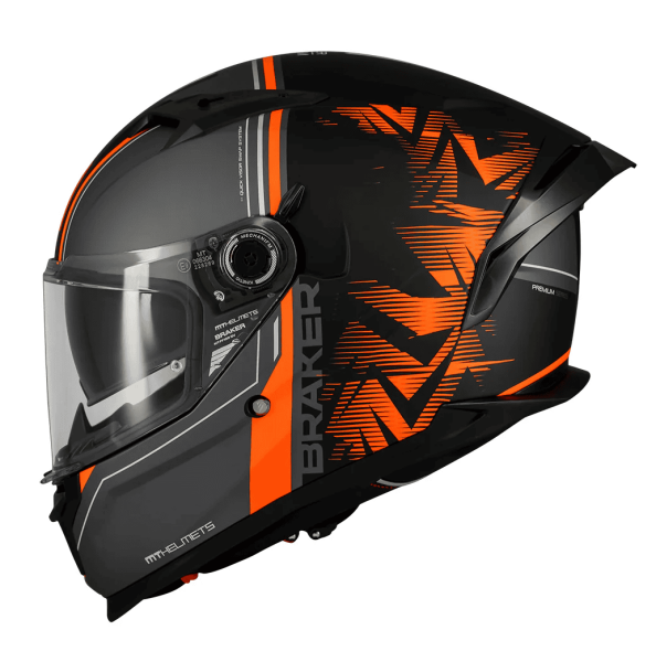 Casca integrala MT Braker SV Charm B4 negru/portocaliu mat (ochelari soare integrati) - tip viziera: MT-V-28B - DKS435 - punctaj maxim SHARP Test - 5 stele - Negru/portocaliu mat , XXL (63/64cm), 5