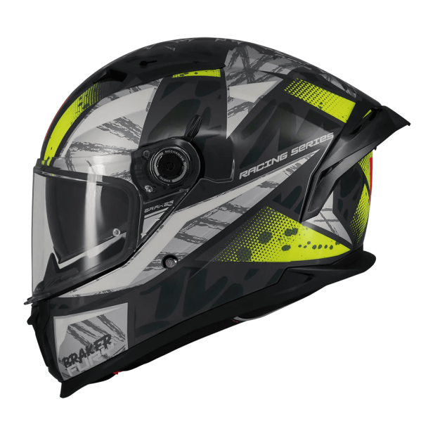 Casca integrala MT Braker SV Fury C6 gri/galben lucios (ochelari soare integrati) - tip viziera: MT-V-28B - DKS435 - punctaj maxim SHARP Test - 5 stele - Gri/galben lucios , S (55/56cm), 5