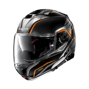 Casca Flip-Up N 100-5 Balteus N-Com Negru/Portocaliu