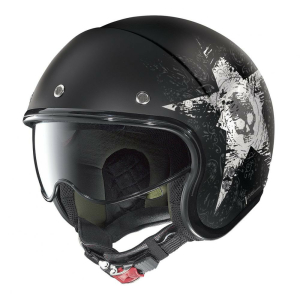 Casca Open-Face N 21 Star Skull Negru