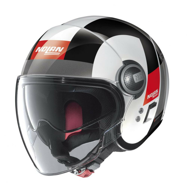 Casca Mini-Jet N 21 Visor Spheroid Alb Lucios, 2