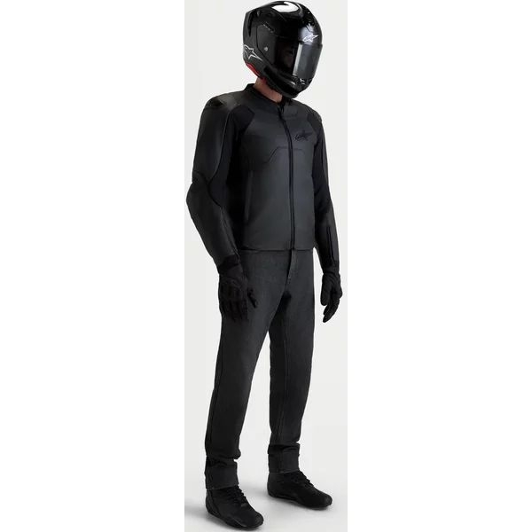 Geaca de piele ALPINESTARS CALIBER V2 48 Negru/Negru, 5