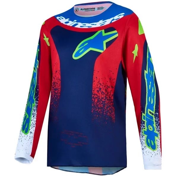 Tricou cross-enduro copii ALPINESTARS FLUID DRAG 2027 S Alb/Mov/Auriu, 3