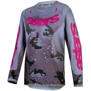 Tricou cross-enduro copii ALPINESTARS FLUID LONE S Gri camo/Mov