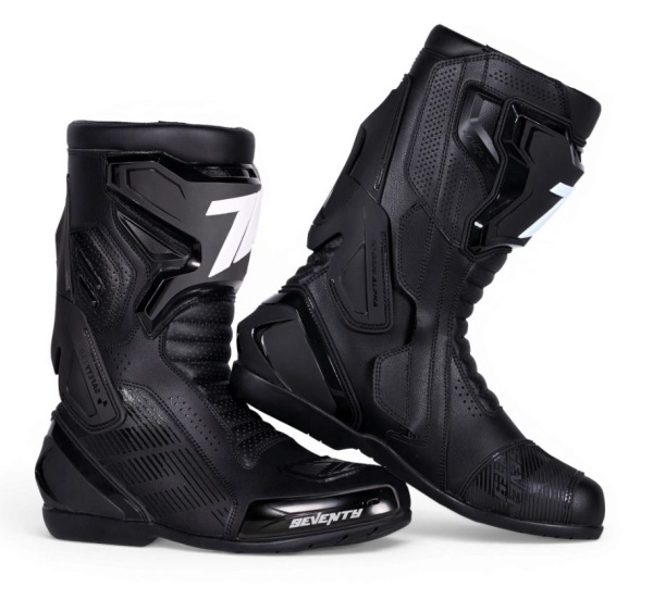 Ghete (cizme) moto Racing Unisex Seventy model SD-BR26 Alpha culoare: negru/alb - 44, 2
