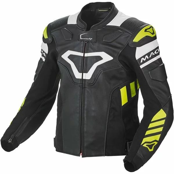 Geaca de piele sport/touring MACNA TRACKTIX (produs cu defect estetic) 46 Negru/Alb/Galben Fluo, 3