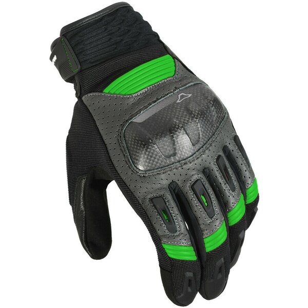 Manusi de piele vara MACNA RIME 3XL Negru/Alb/Verde, 2
