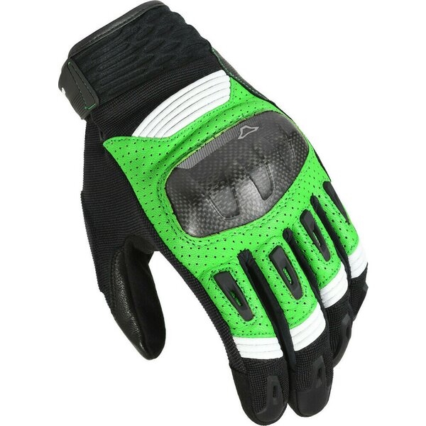 Manusi de piele vara MACNA RIME 3XL Negru/Alb/Verde, 5