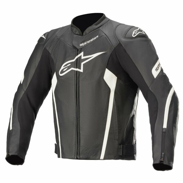 Geaca de piele Alpinestars FASTER V2 AIRFLOW Negru/Alb 48, 4