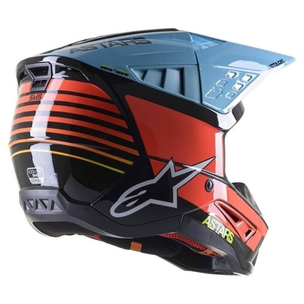 Casca cross-enduro Alpinestars Supertech S-M5 SPEED S Negru/Albastru/Galben, 5