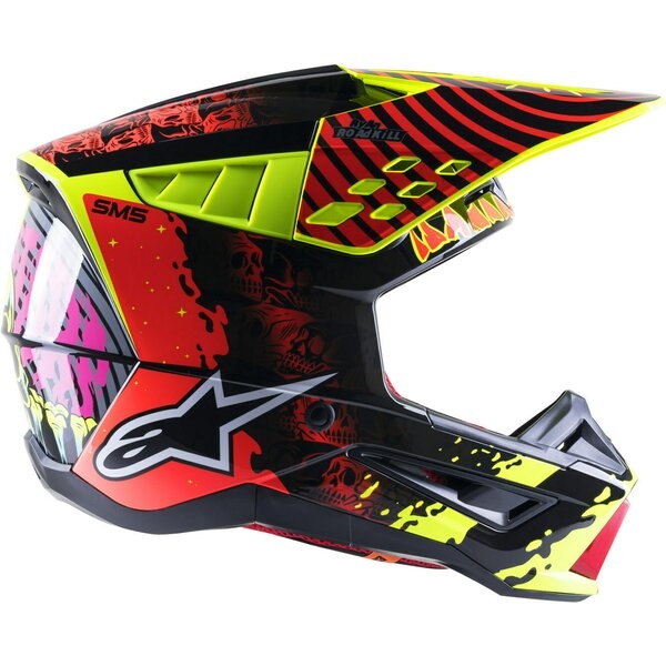 Casca cross-enduro Alpinestars Supertech S-M5 SOLAR FLARE S Negru/Albastru/Rosu, 8