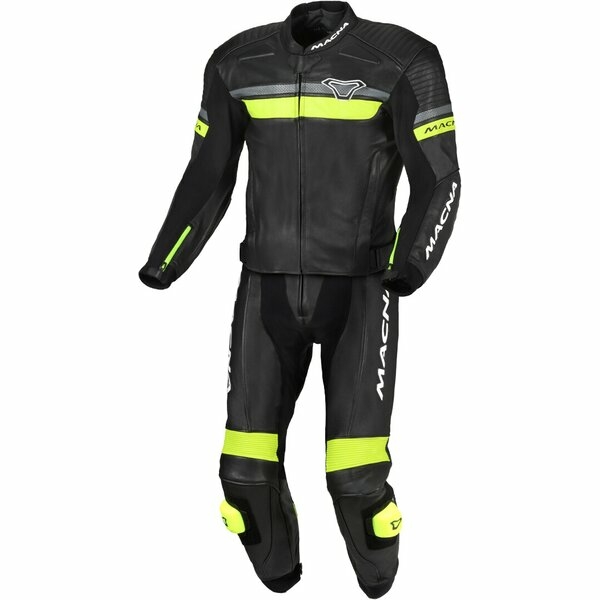 Combinezon de piele 2 piese MACNA DIABRO 52 Alb/Rosu/Albastru, 3