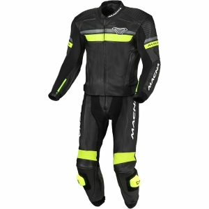 Combinezon de piele 2 piese MACNA DIABRO 52 Alb/Rosu/Albastru, 3