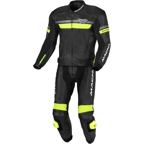 Combinezon de piele 2 piese MACNA DIABRO 54 Negru/Galben fluo, 8