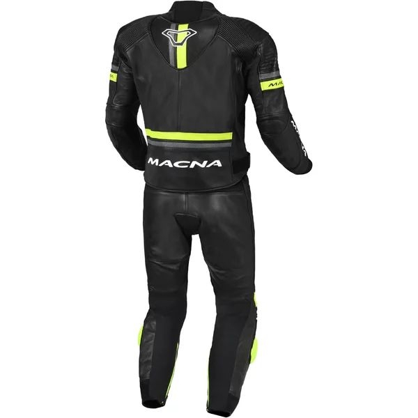 Combinezon de piele 2 piese MACNA DIABRO 54 Negru/Galben fluo, 11