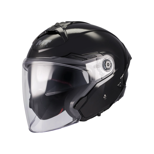 Casca open face motociclete MT Cosmo SV Pure A1 negru lucios (ochelari soare integrati) - tip viziera: MT-V-37 - XS (53/54cm), 3